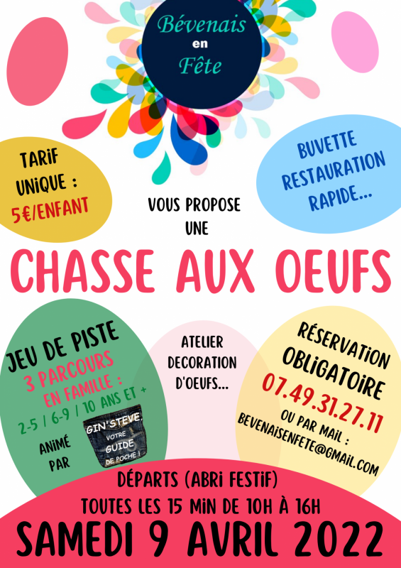 Affiche Chasse Aux Oeufs Bévenais - Samedi 9 avril 2022