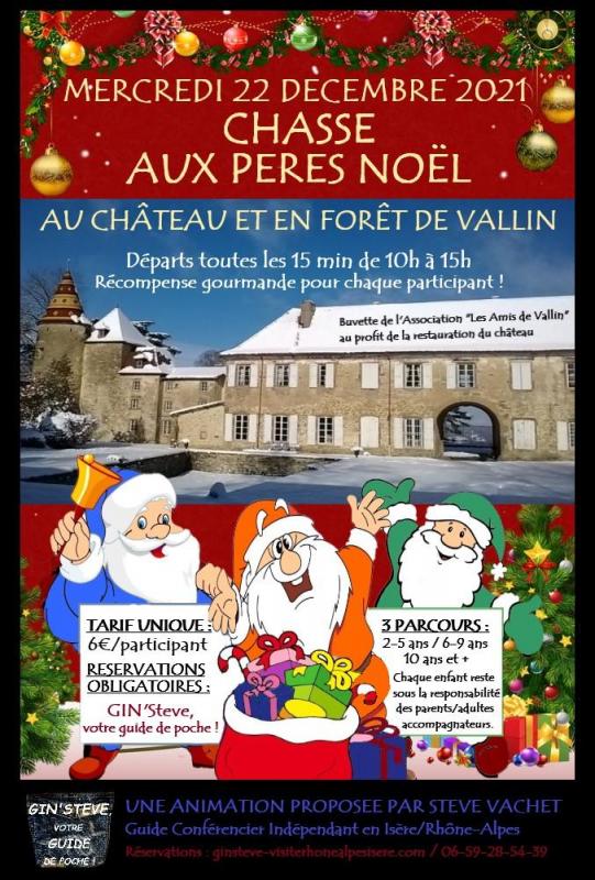 Affiche chasse aux peres noel vallin 2021