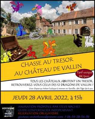 Affiche chateau de vallin chasse au tresor des 12 dragons 28 avril 2022