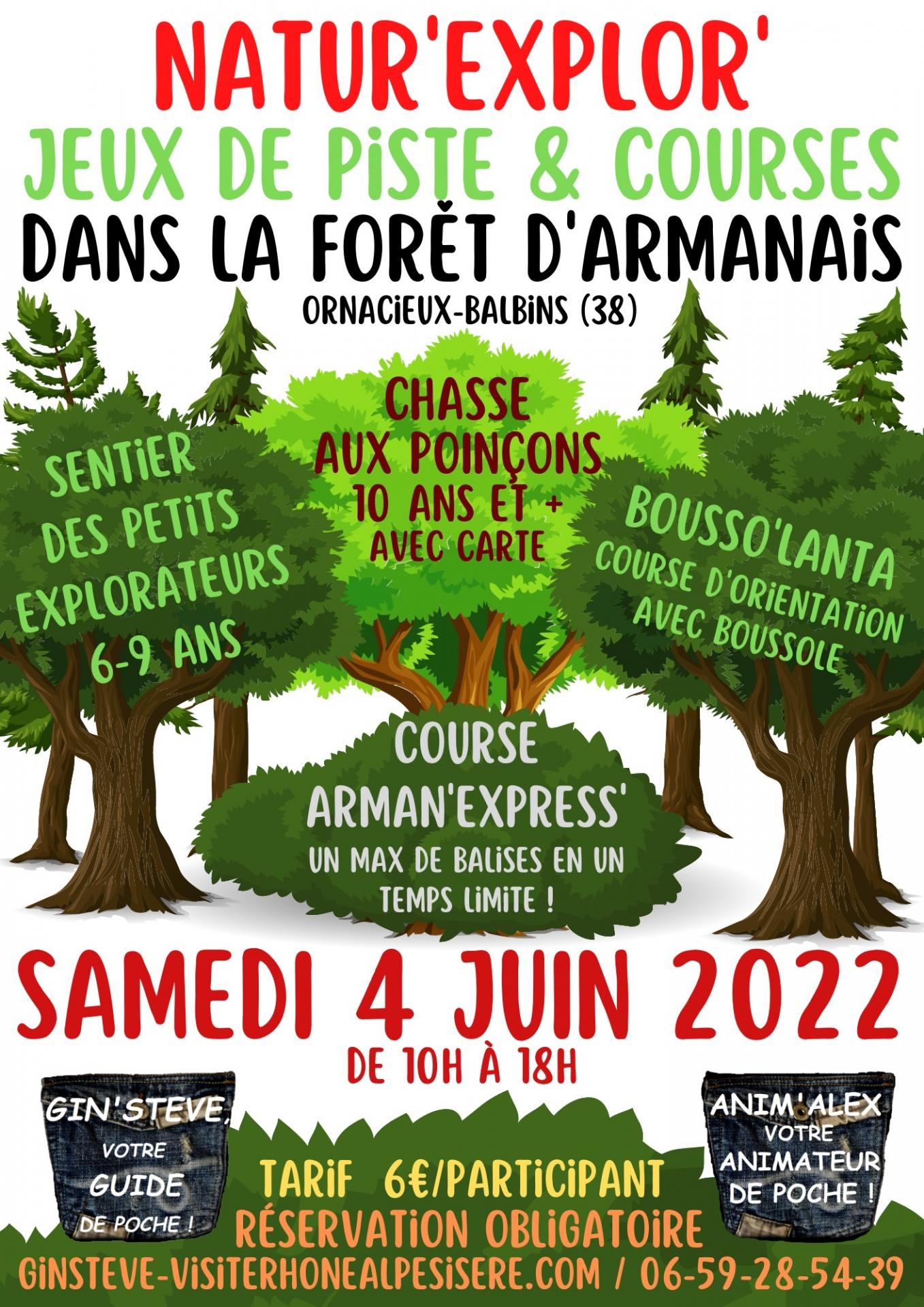 Affiche natur explor dans la foret d armanais 4 parcours