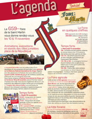 Foire Saint Martin Voiron - Le Programme